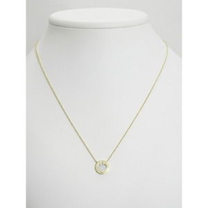 Tiffany Two Diamond & Mother of Pearl Circle Pendant Necklace
